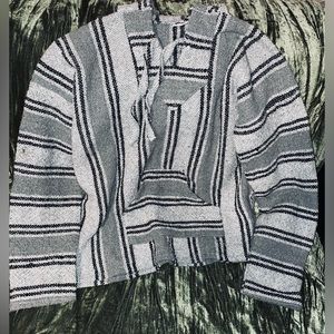 Black White And Gray Poncho